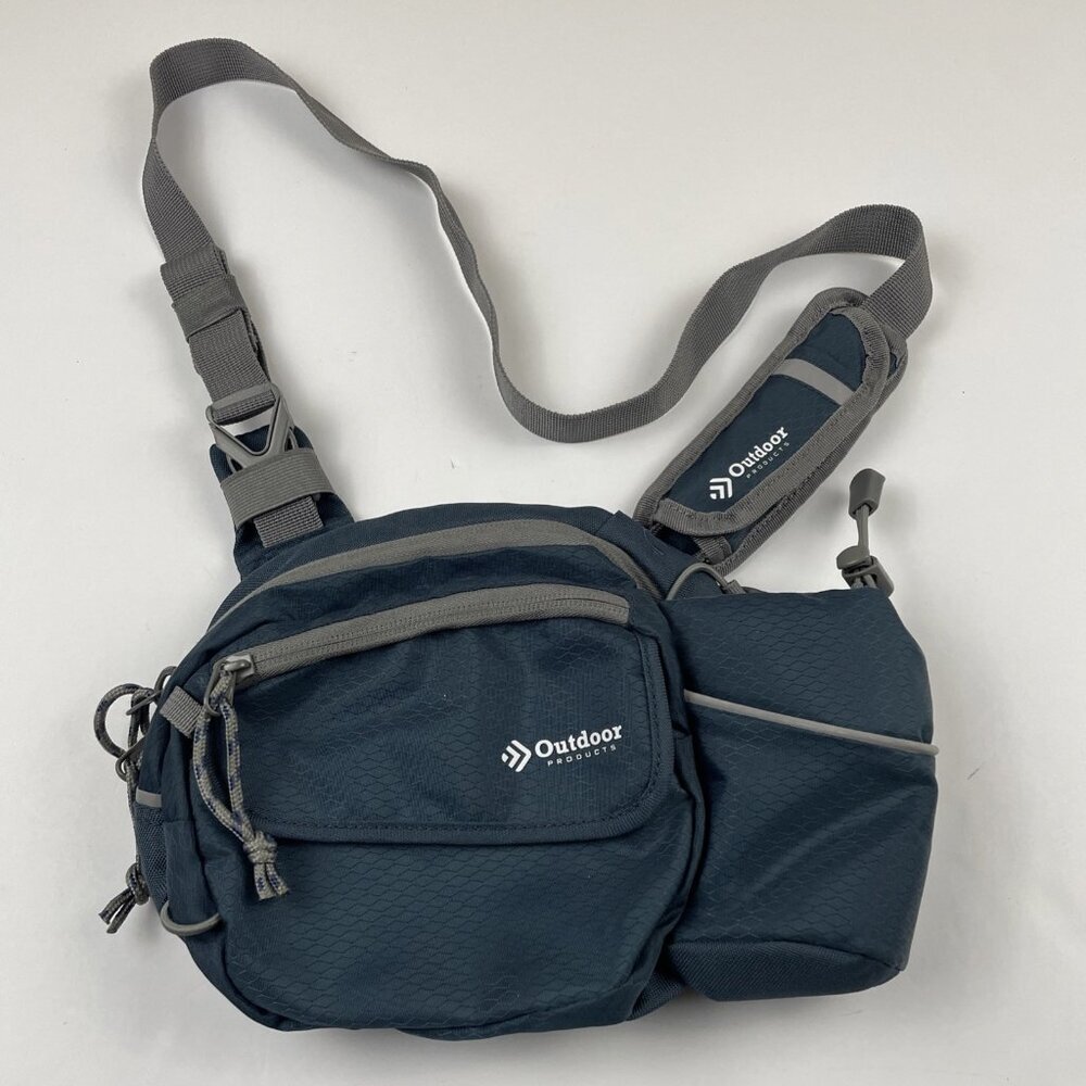 Outdoor Products Crossbody Waist Pack Water Bottle Pockets Padded Back Canvas